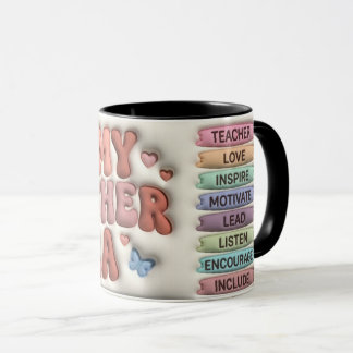 In My Teacher Era Puffy 3D Retro 11oz Combo Mug Tasse