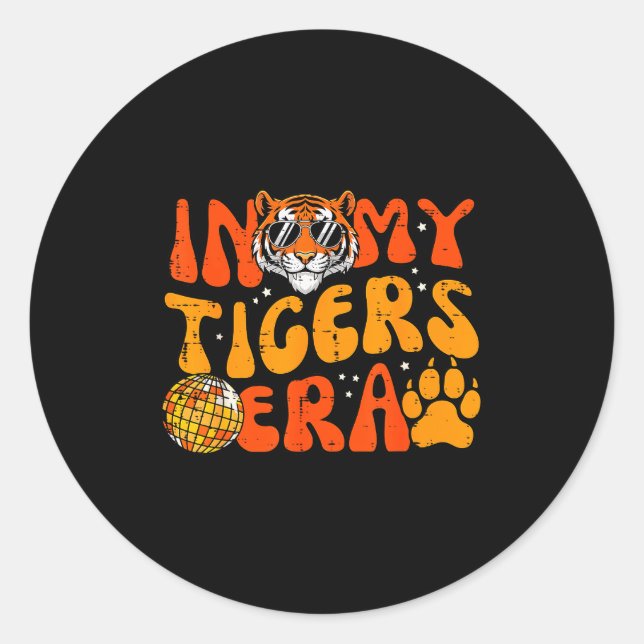 In My Tiger Era Funny Boys Youth Teen Kids Girls M Runder Aufkleber (Vorderseite)