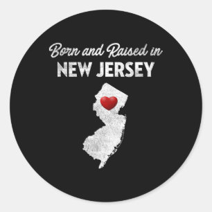 In New Jersey geboren und aufgewachsen - New Jerse Runder Aufkleber