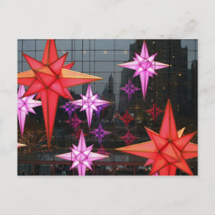 In New York City. Weihnachtsdekoration nach innen Feiertagspostkarte