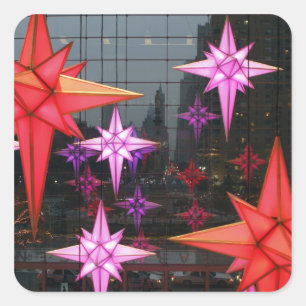 In New York City. Weihnachtsdekoration nach innen Quadratischer Aufkleber