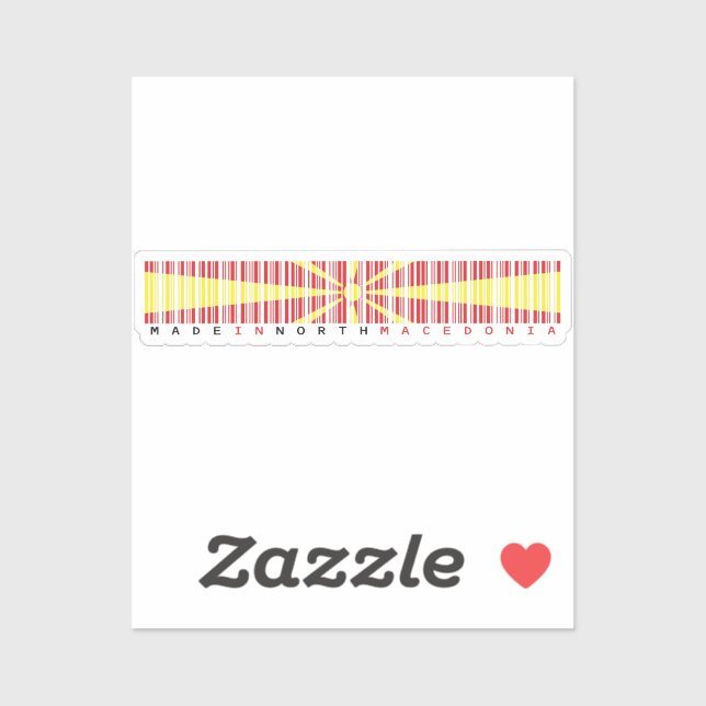 In Nordmazedonien hergestellter Barcode-Flagge Aufkleber (Blatt)