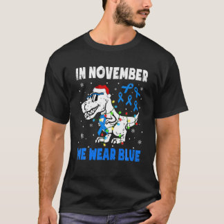 In November We Blue Diabetes Awareness Dinosaur Sa T-Shirt