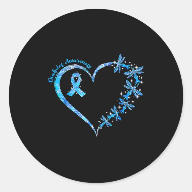 In November We Wear Blue Diabetes Awareness Love  Runder Aufkleber (Vorderseite)