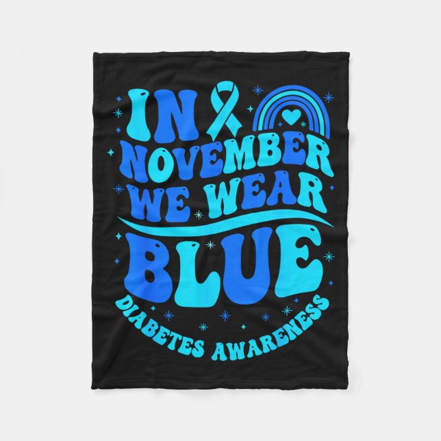 In November We Wear Blue Diabetes Awareness Ribbon Fleecedecke (Vorderseite)
