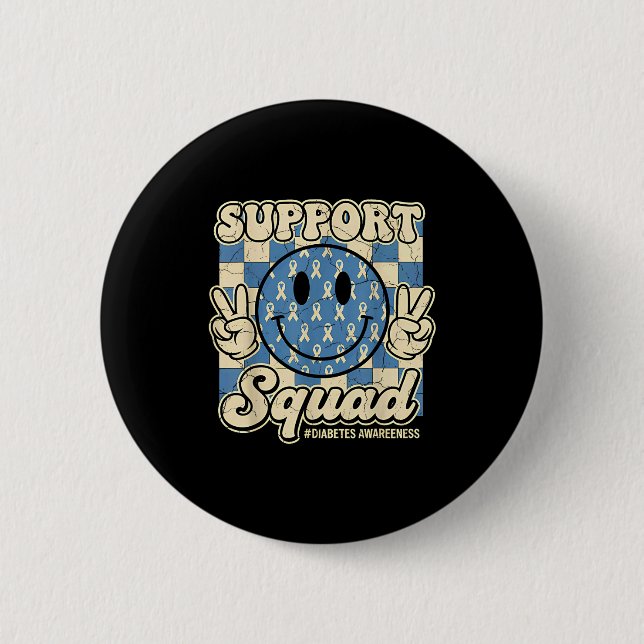 In November We Wear Blue Diabetes Awareness Suprt  Button (Vorderseite)