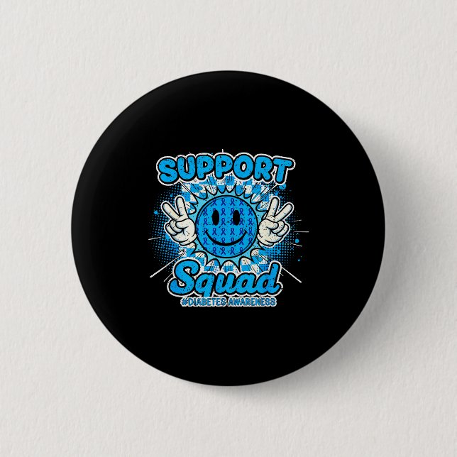 In November We Wear Blue Diabetes Awareness Suprt  Button (Vorderseite)