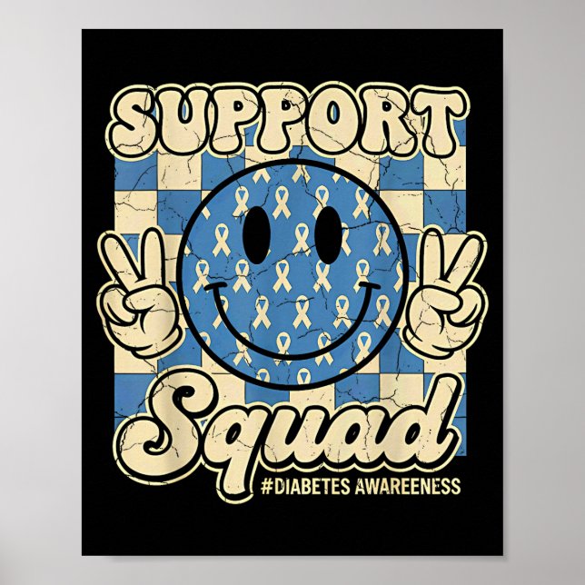 In November We Wear Blue Diabetes Awareness Suprt  Poster (Vorne)