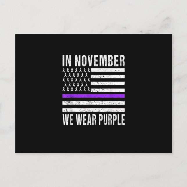 In November We Wear Purple Pancreatic Cancer Aware Postkarte (Vorderseite)
