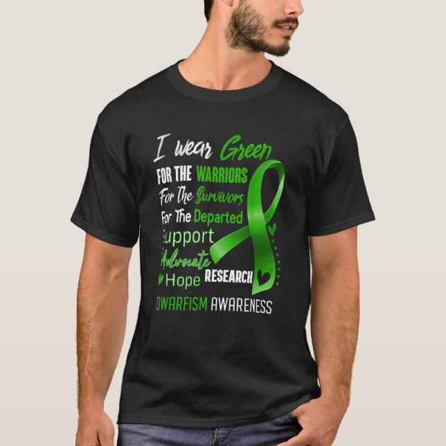 In October I Wear Green For Dwarfism Awareness Gre T-Shirt (Vorderseite)