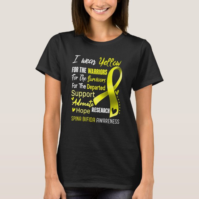 In October I Wear Yellow For Spina Bifida Awarenes T-Shirt (Vorderseite)
