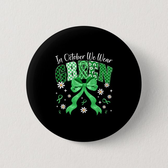 In October We Wear Green For Dwarfism Awareness Gi Button (Vorderseite)