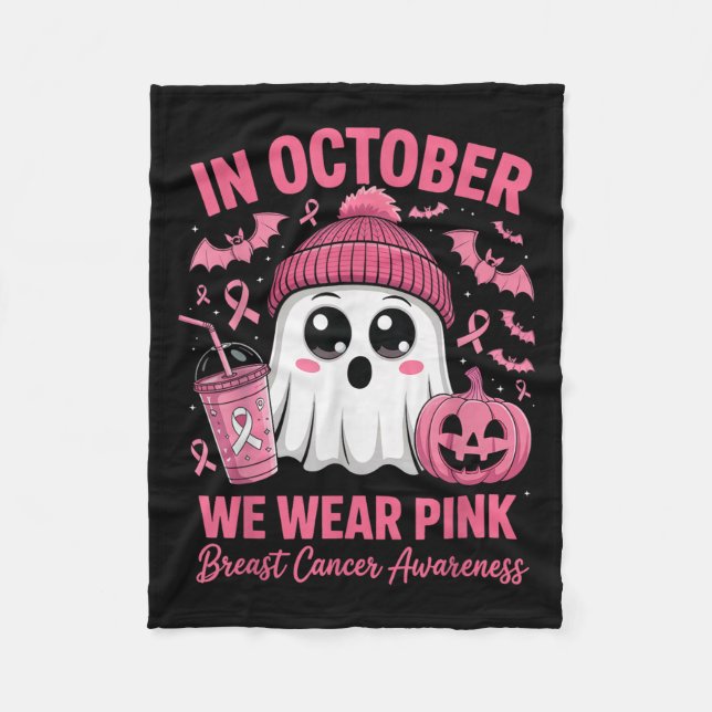 In October We Wear Nk Breast Cancer Awareness Hall Fleecedecke (Vorderseite)