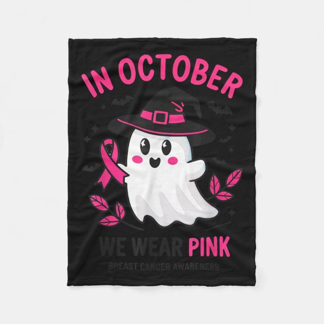 In October We Wear Nk Breast Cancer Awareness Hall Fleecedecke (Vorderseite)