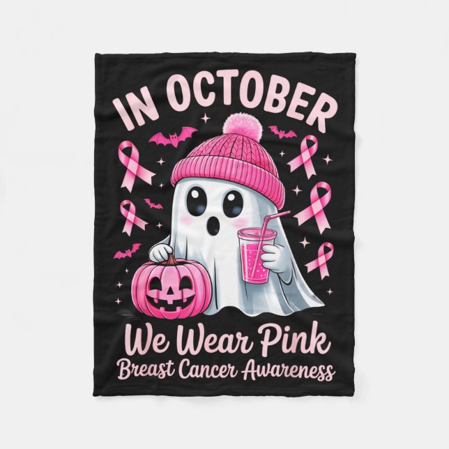 In October We Wear Nk Breast Cancer Awareness Hall Fleecedecke (Vorderseite)