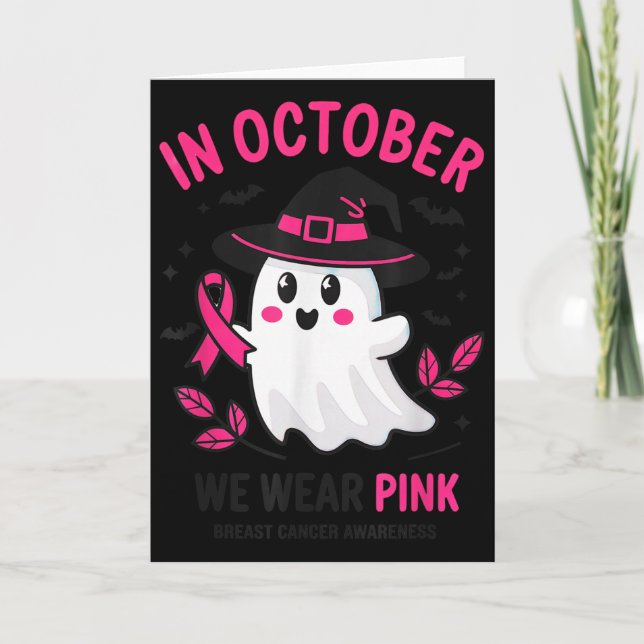 In October We Wear Nk Breast Cancer Awareness Hall Karte (Vorderseite)