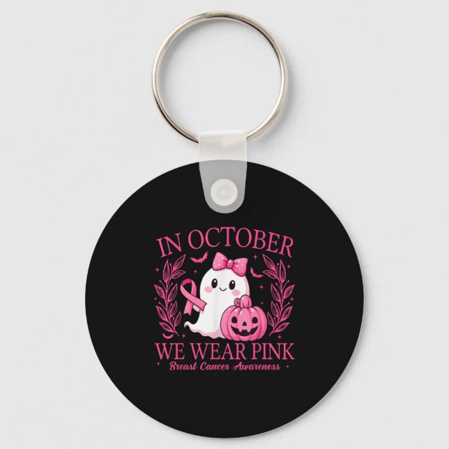 In October We Wear Nk Breast Cancer Awareness Hall Schlüsselanhänger (Vorderseite)