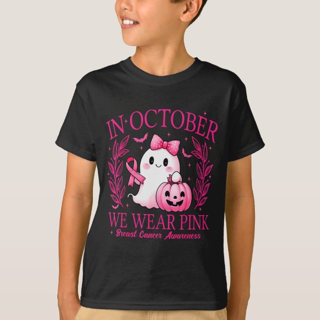 In October We Wear Nk Breast Cancer Awareness  T-Shirt (Vorderseite)