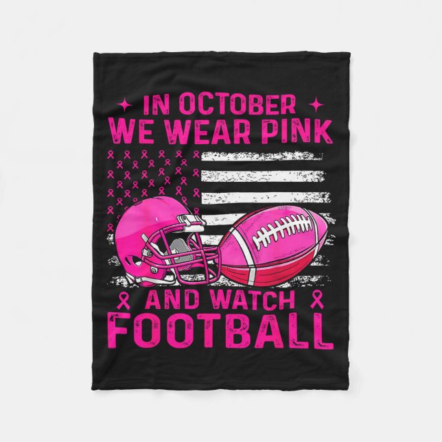 In October We Wear Nk Breast Cancer Flag Football  Fleecedecke (Vorderseite)