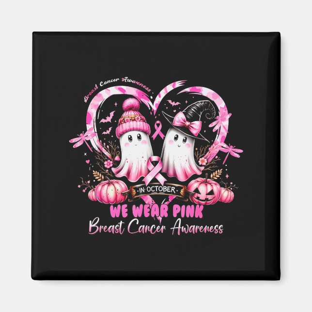 In October We Wear Nk Breast Cancer Heart Dragonfl Magnet (Vorne)