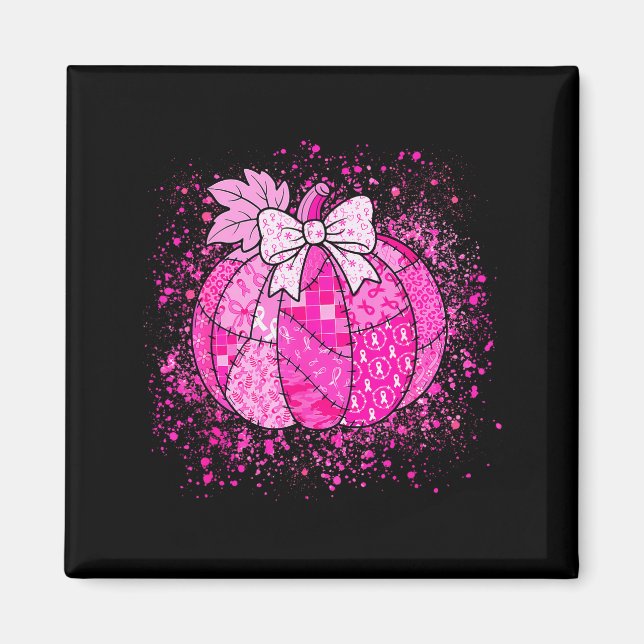 In October We Wear Nk Breast Cancer Pumpkin Hallow Magnet (Vorne)