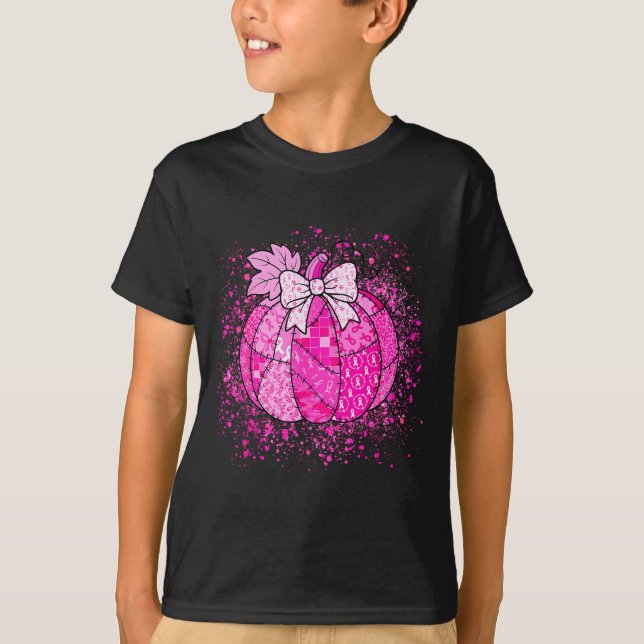In October We Wear Nk Breast Cancer Pumpkin Hallow T-Shirt (Vorderseite)
