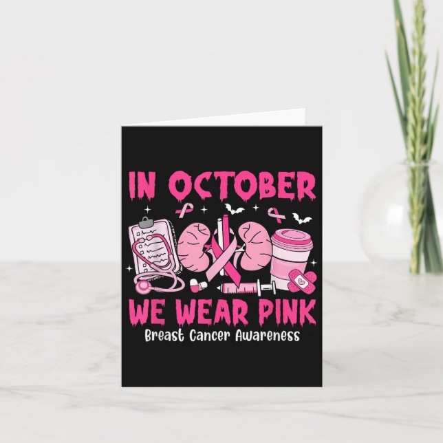 In October We Wear Nk Breast Cancer Urology Nurse  Karte (Vorderseite)