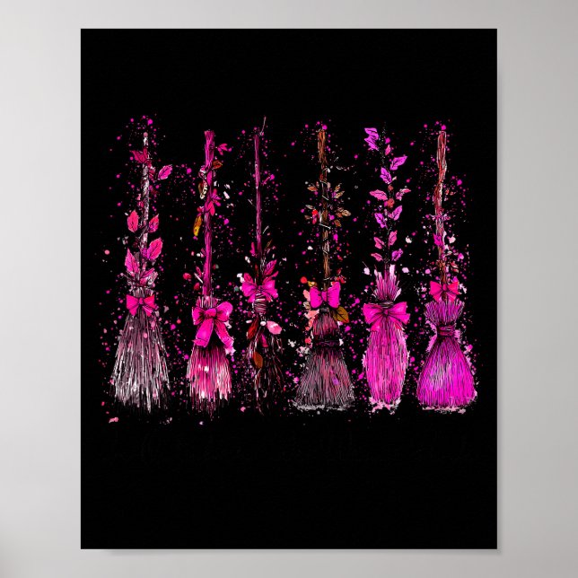 In October We Wear Nk Broom Witch Breast Cancer Ha Poster (Vorne)