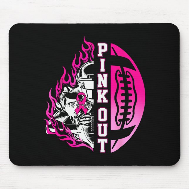 In October We Wear Nk Football Breast Cancer Aware Mousepad (Vorne)