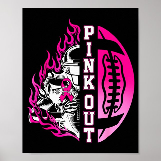In October We Wear Nk Football Breast Cancer Aware Poster (Vorne)