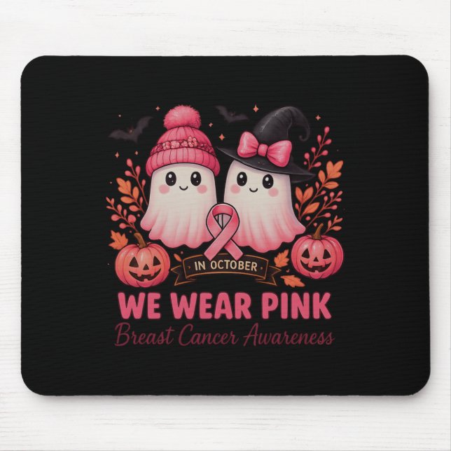 In October We Wear Nk Ghosts Breast Cancer Awarene Mousepad (Vorne)