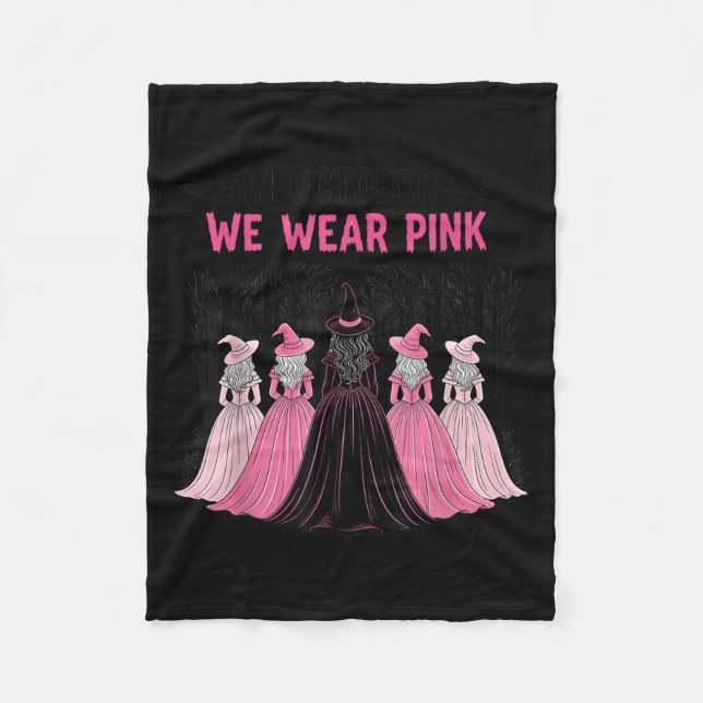 In October We Wear Nk Halloween Breast Cancer Awar Fleecedecke (Vorderseite)