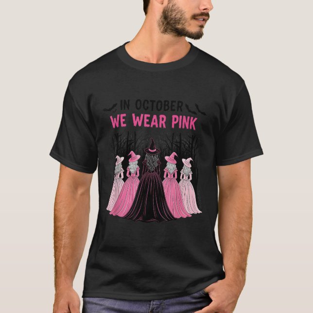 In October We Wear Nk Halloween Breast Cancer Awar T-Shirt (Vorderseite)