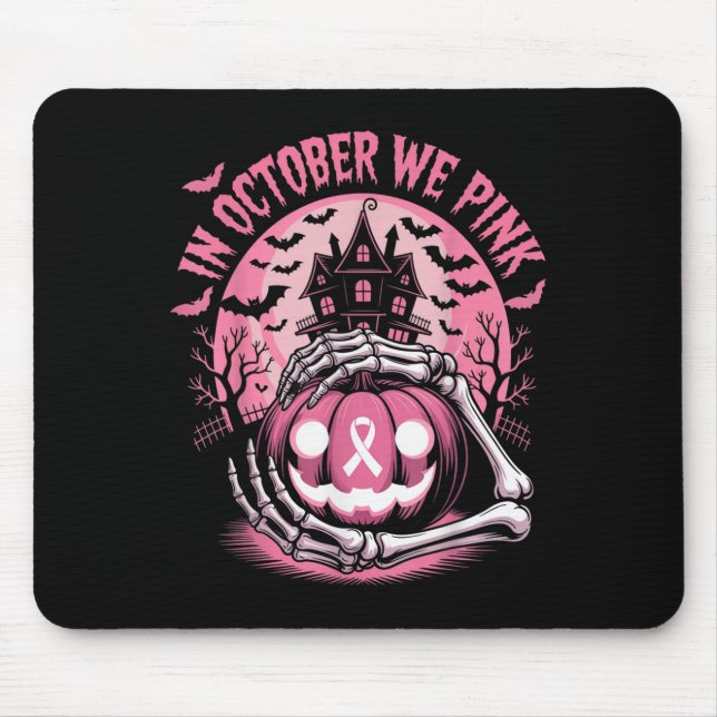 In October We Wear Nk Halloween Pumpkin Skeleton D Mousepad (Vorne)