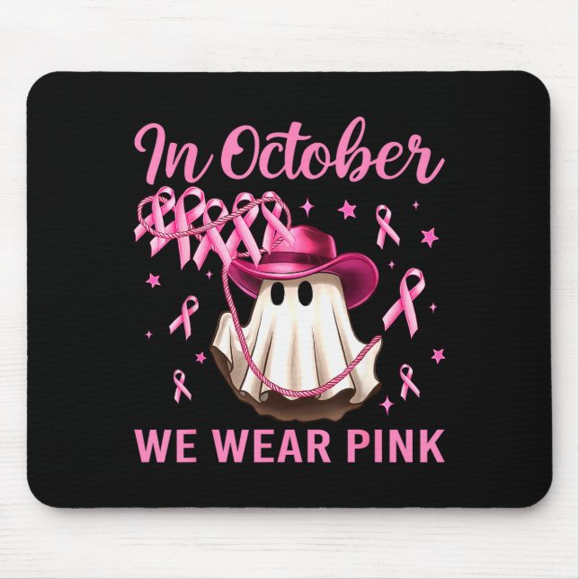 In October We Wear Nk Men Women Breast Cancer Awar Mousepad (Vorne)