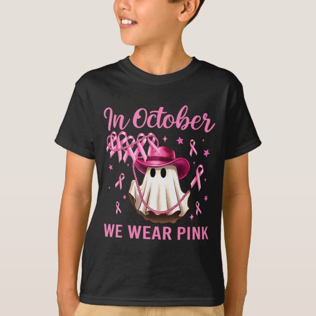 In October We Wear Nk Men Women Breast Cancer Awar T-Shirt (Vorderseite)