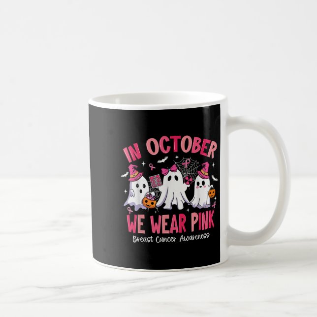 In October We Wear Nk Radiology Breast Cancer  Kaffeetasse (Rechts)