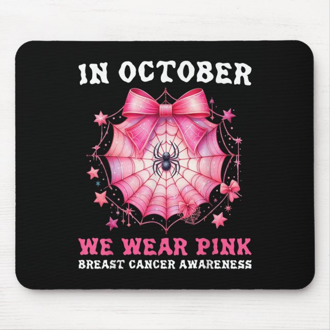 In October We Wear Nk Sder Web Breast Cancer Aware Mousepad (Vorne)