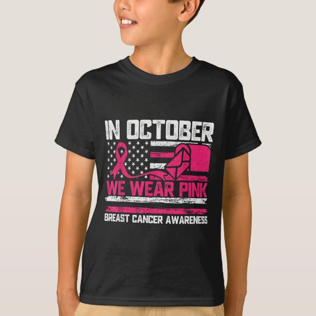 In October We Wear Nk Stal Worker Breast Cancer  T-Shirt (Vorderseite)