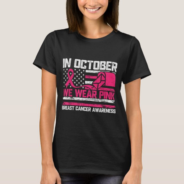 In October We Wear Nk Stal Worker Breast Cancer  T-Shirt (Vorderseite)