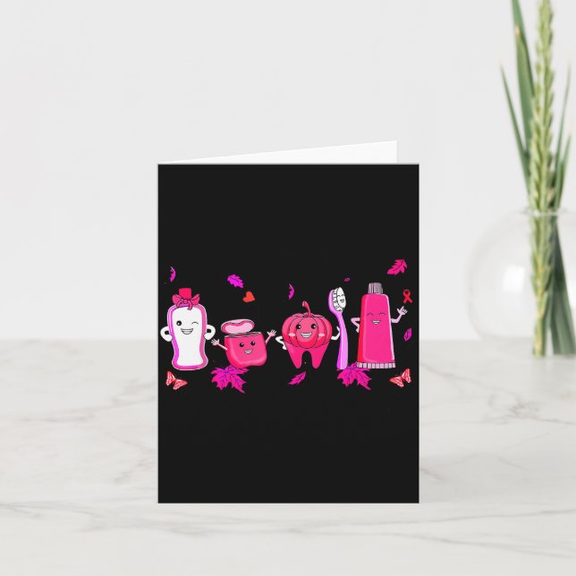 In October We Wear Nk Tooth Dental Breast Cancer A Karte (Vorderseite)