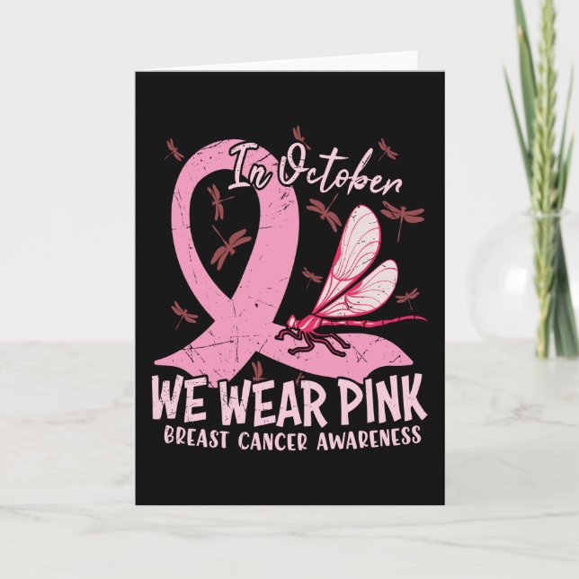 In October We Wear Pink Breast Cancer Awareness Karte (Vorderseite)