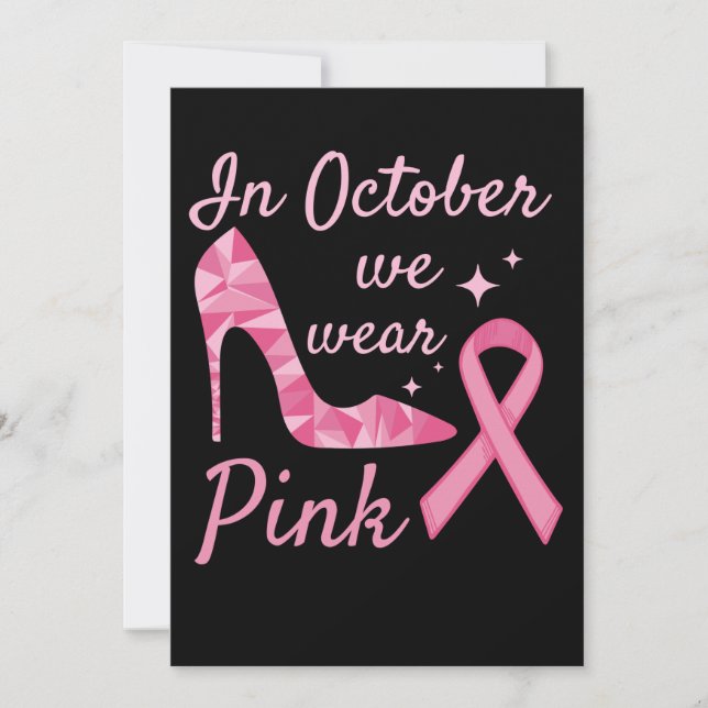 In October We Wear Pink Breast Cancer Awareness Save The Date (Vorderseite)
