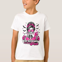 In October We Wear Pink Breast Cancer Skeleton Hal