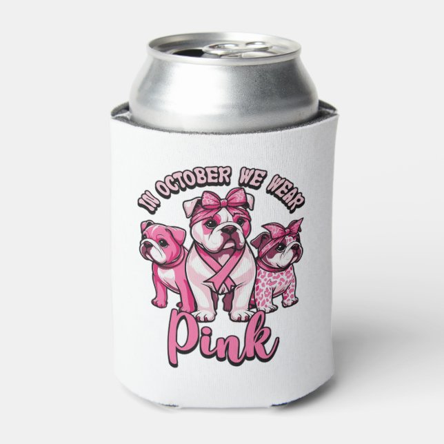 In October We Wear Pink � Halloween Cute Dogs Brea Dosenkühler (Kanne Vorderseite)