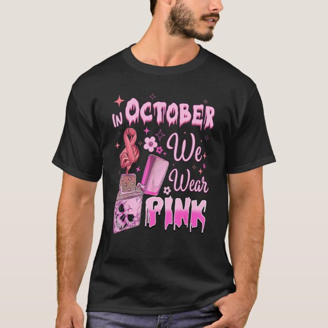 In October We Wear Pink Retro Fire Clipper Lighter T-Shirt (Vorderseite)