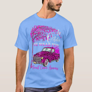 In October We Wear Pink Tree Breast Cancer Leopard T-Shirt