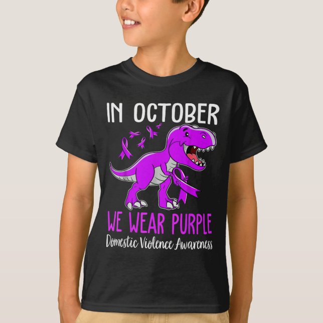 In October We Wear Purple Domestic Violence Ghosit T-Shirt (Vorderseite)