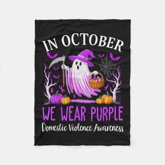 In October We Wear Purple Domestic Violence Ghost  Fleecedecke (Vorderseite)