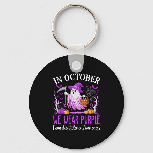 In October We Wear Purple Domestic Violence Ghost  Schlüsselanhänger (Vorderseite)